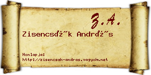 Zisencsák András névjegykártya