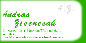 andras zisencsak business card